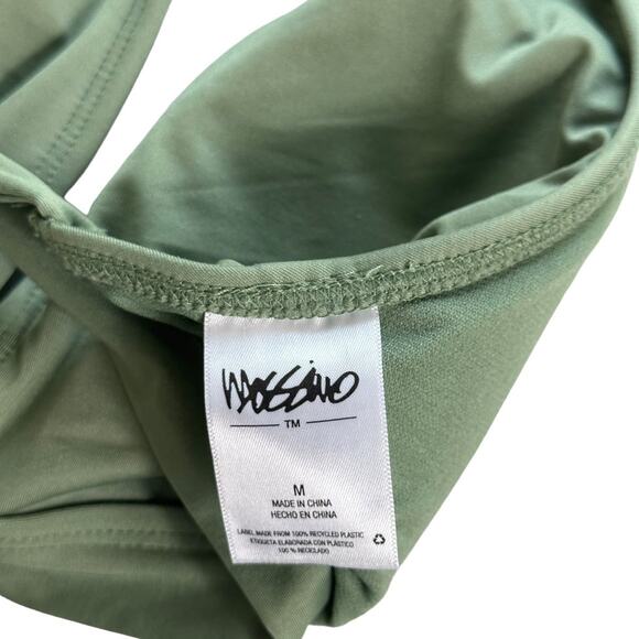 Mossimo Olive Green Bikini Top Criss Cross Swimsuit Bathing Suit Bikini Size M - Picture 8 of 10
